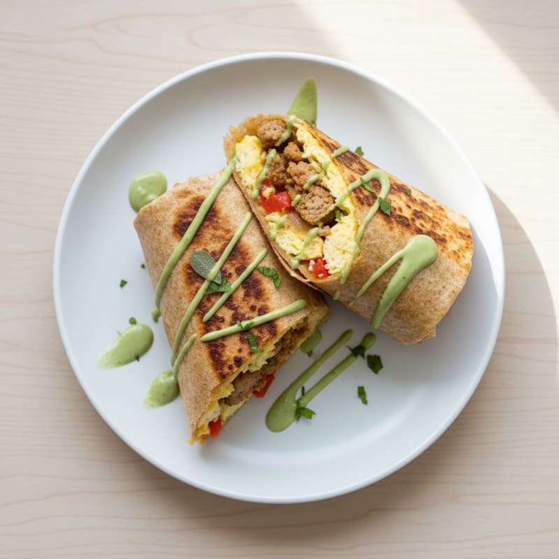 Crispy Sausage and Egg Breakfast Burrito