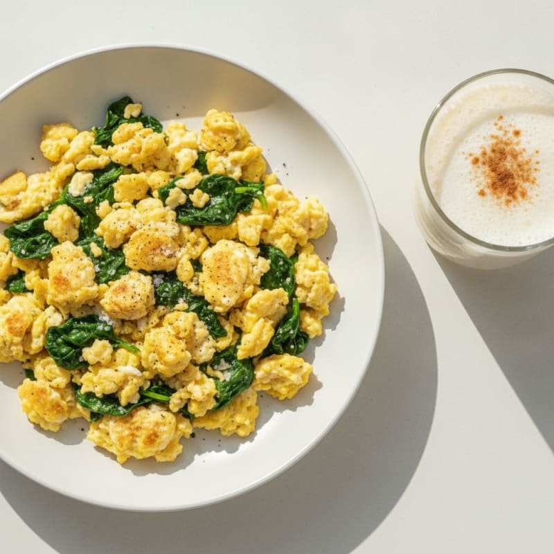 Post-Workout Scrambled Eggs and Vanilla Protein Shake