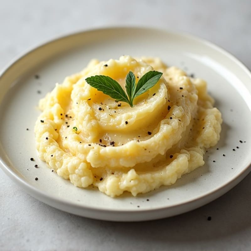 Creamy Cauliflower-Potato Mash with Roasted Garlic