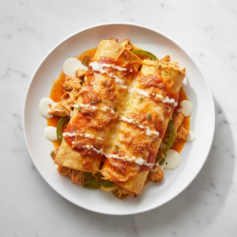 Creamy Chicken Enchiladas with Zesty Sauce