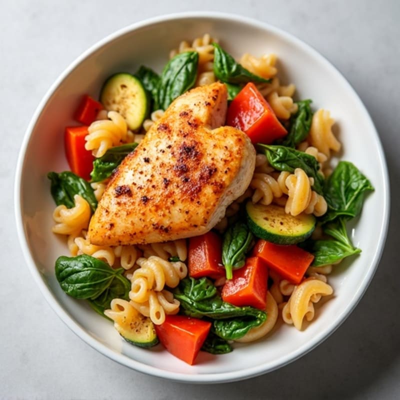 Spicy Smoked Paprika Chicken and Vegetable Pasta