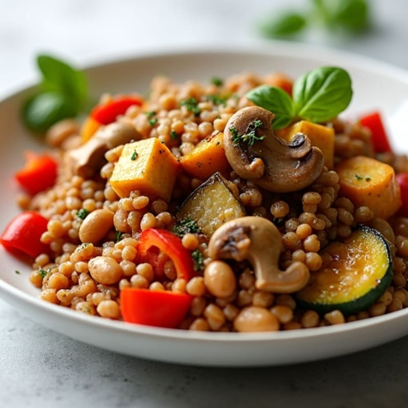 Hearty Mushroom Ragu with Herb-Roasted Vegetables