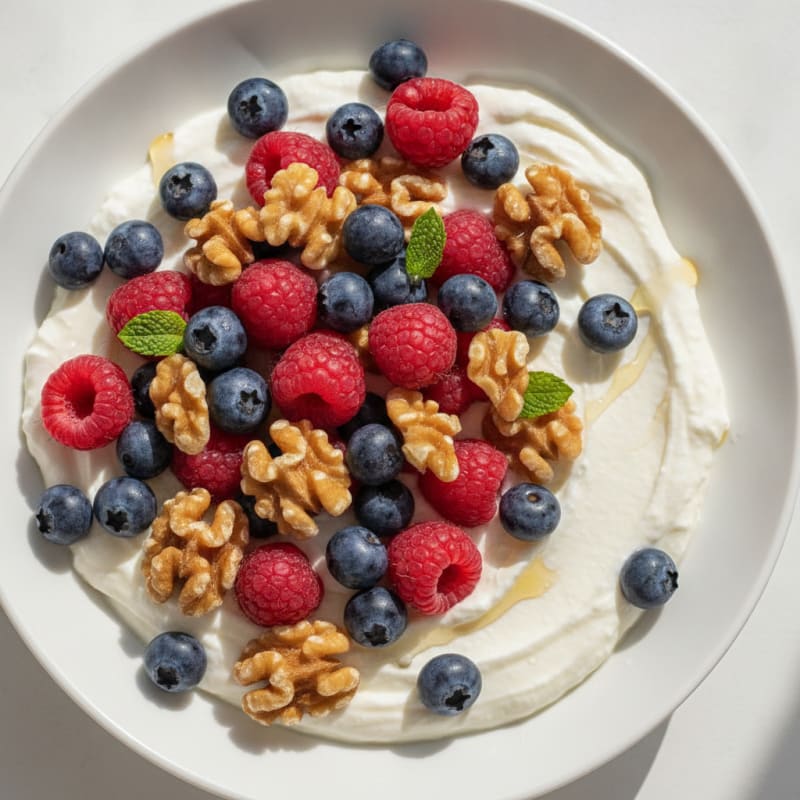 Greek Yogurt with Mixed Berries and Protein Powder