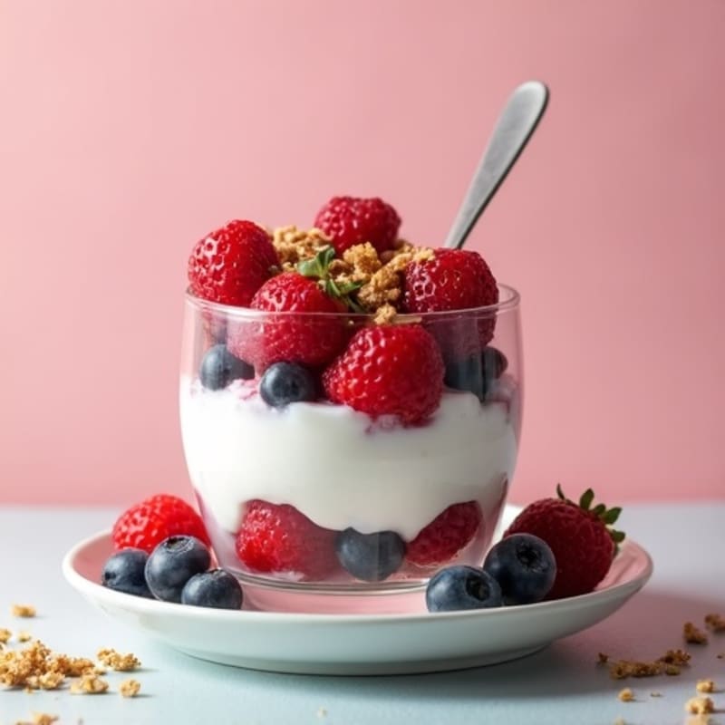 Greek Yogurt Protein Parfait with Mixed Berries