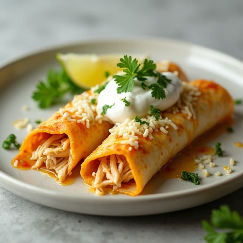 Salsa Verde Shredded Chicken Enchiladas
