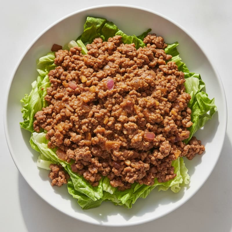 Savory Ground Beef Lettuce Bowl