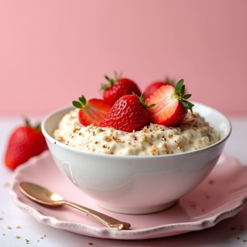 Vanilla Strawberry Creamy Overnight Oats