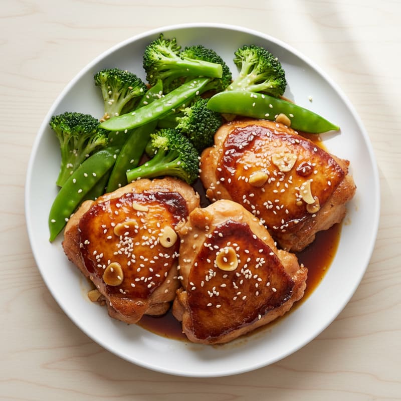 Crispy Teriyaki Glazed Chicken Thighs