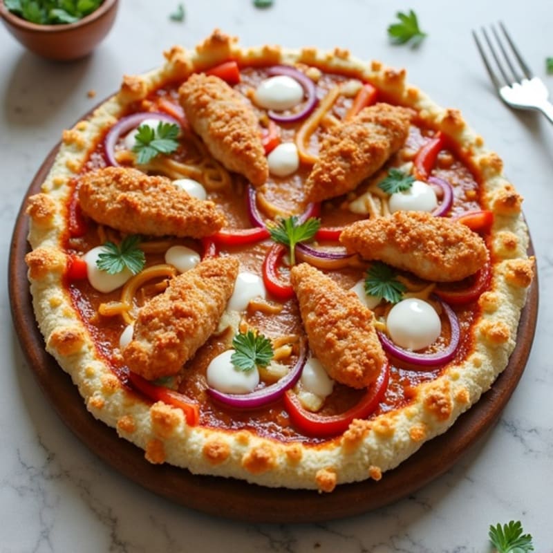 Healthy Crispy Chicken BBQ Ranch Pizza
