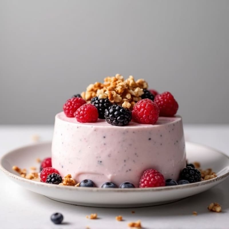 Greek Yogurt Protein Mousse with Mixed Berries