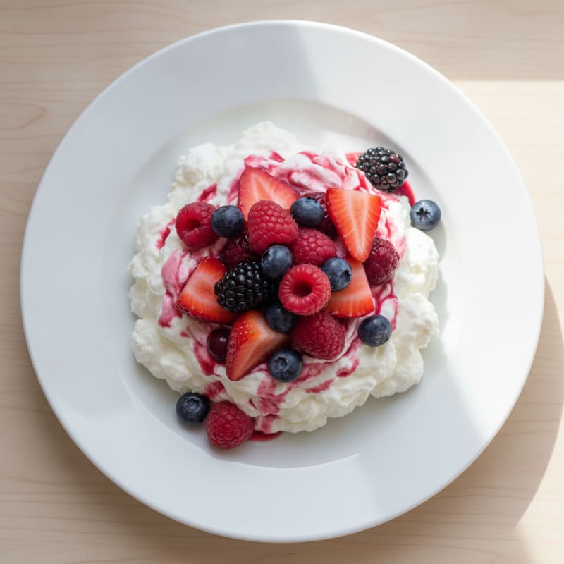 Silky Greek Yogurt Protein Mousse with Mixed Berries
