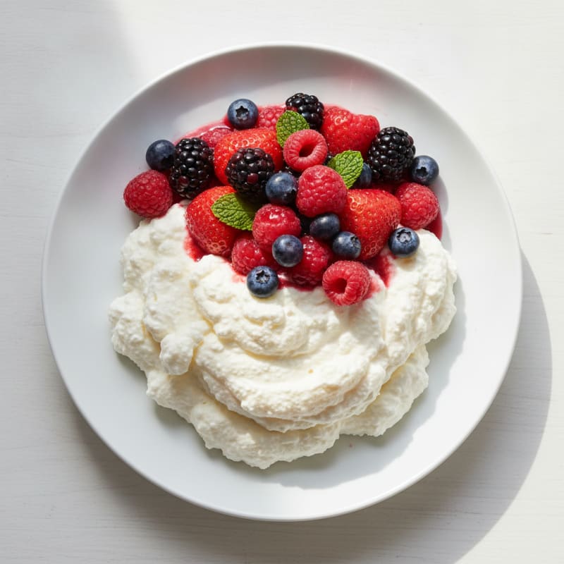 Silky Greek Yogurt Protein Mousse with Mixed Berries