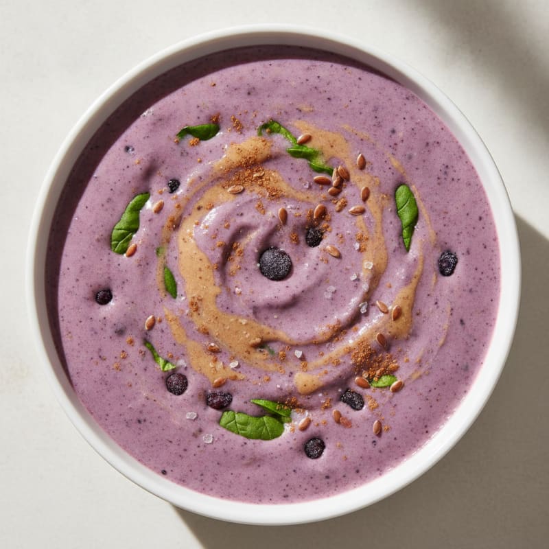 Blueberry Almond Flax Protein Smoothie