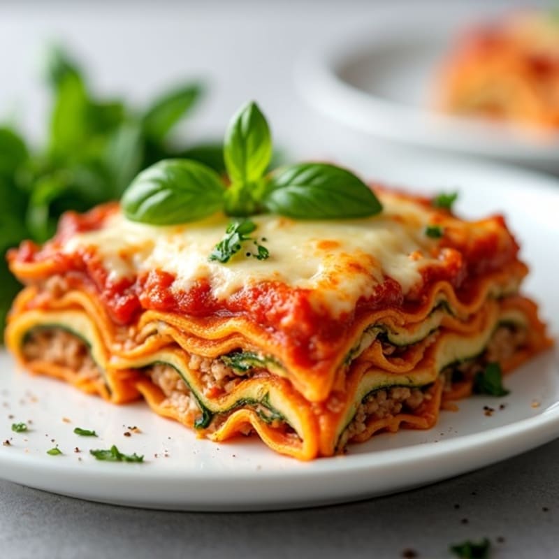 Hearty Ground Turkey Zucchini Lasagna Bake