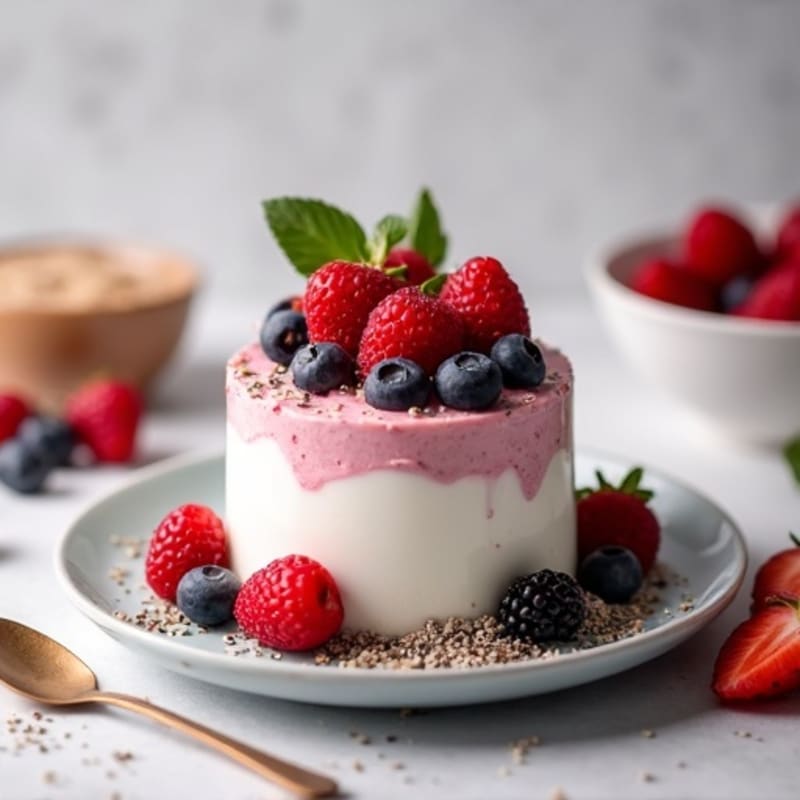 Silky Greek Yogurt Protein Mousse with Berries