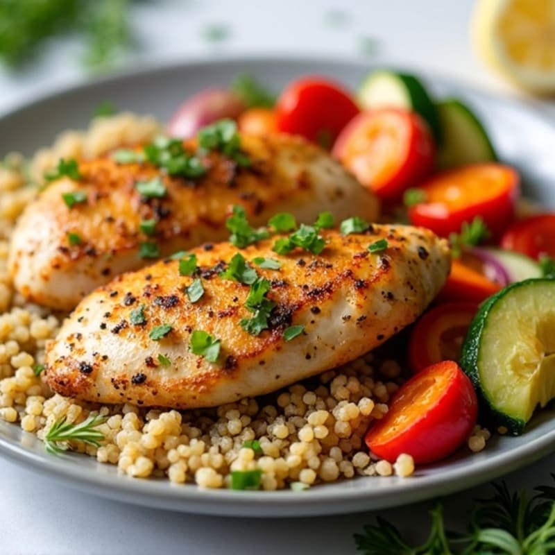 Herb-Crusted Sheet Pan Chicken with Roasted Rainbow Vegetables