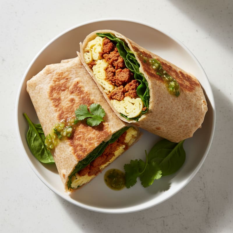 Crispy Chorizo and Egg Breakfast Burrito