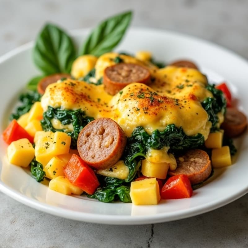 Herb-Seasoned Turkey Sausage and Fluffy Egg Scramble