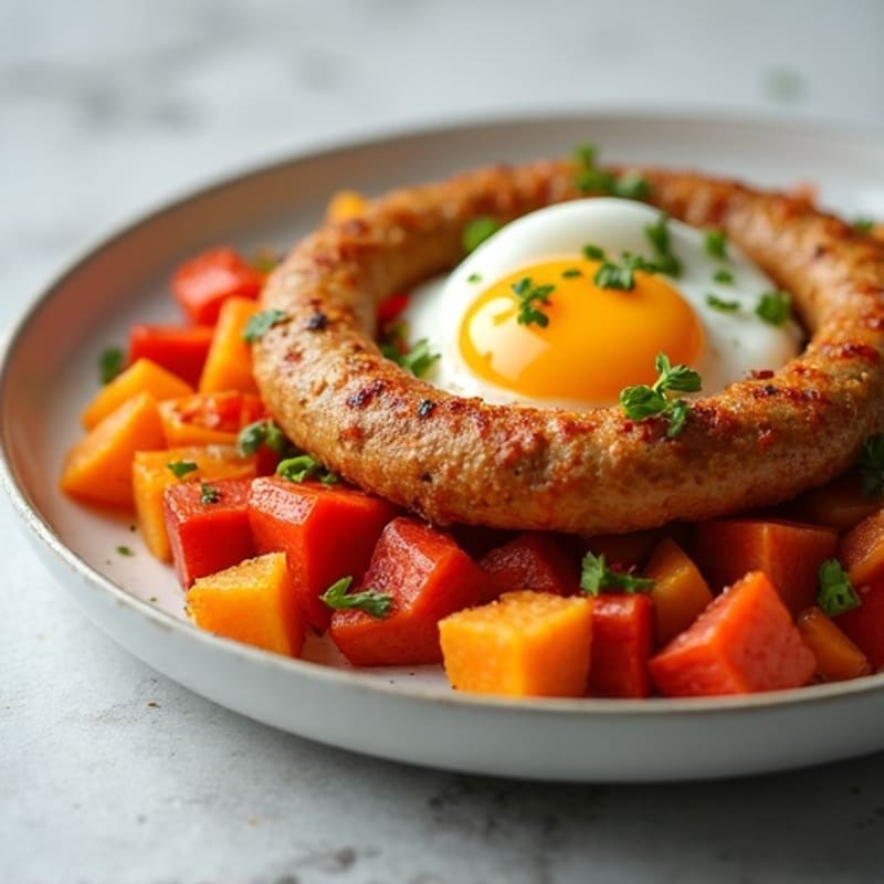 Crispy Chicken Sausage and Vegetable Hash