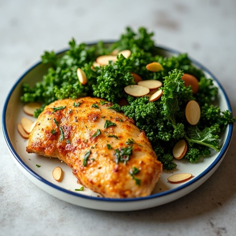 Herb-Roasted Chicken and Crispy Kale Salad with Citrus Vinaigrette