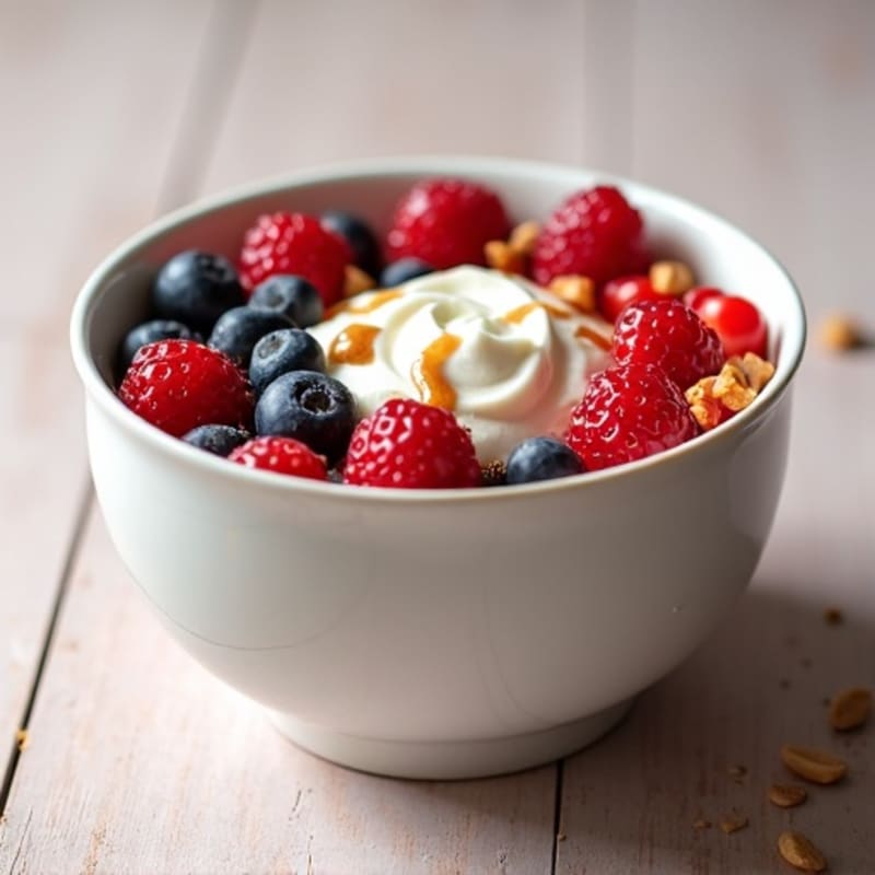 Greek Yogurt Protein Bowl with Mixed Berries and Almond Butter