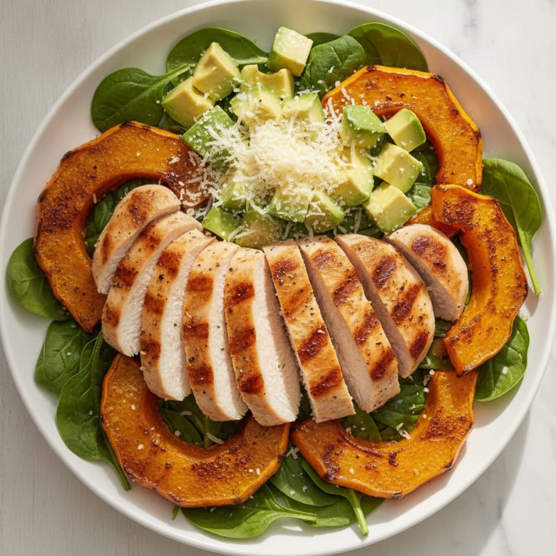 Grilled Chicken and Acorn Squash Bowl