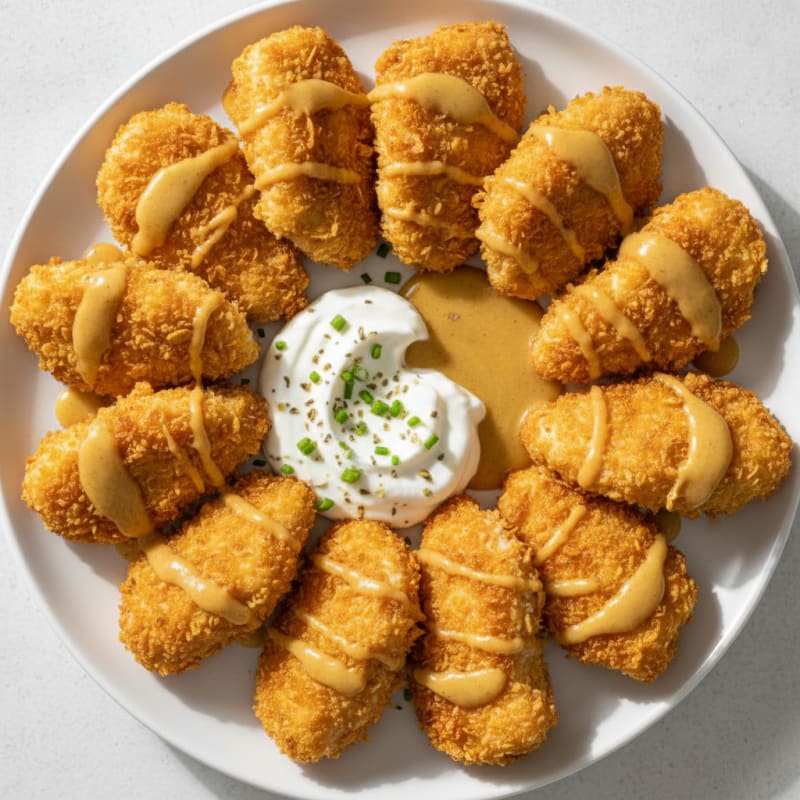 Cornflake Chicken with Honey Mustard and Garlic Yogurt