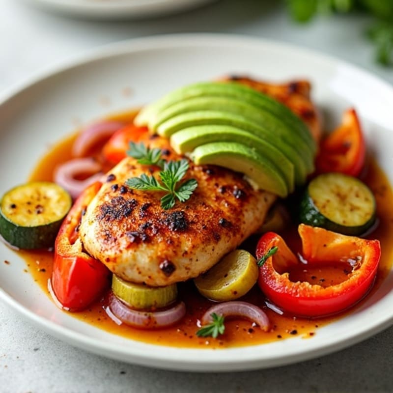 Spiced Roasted Chicken with Fresh Veggies