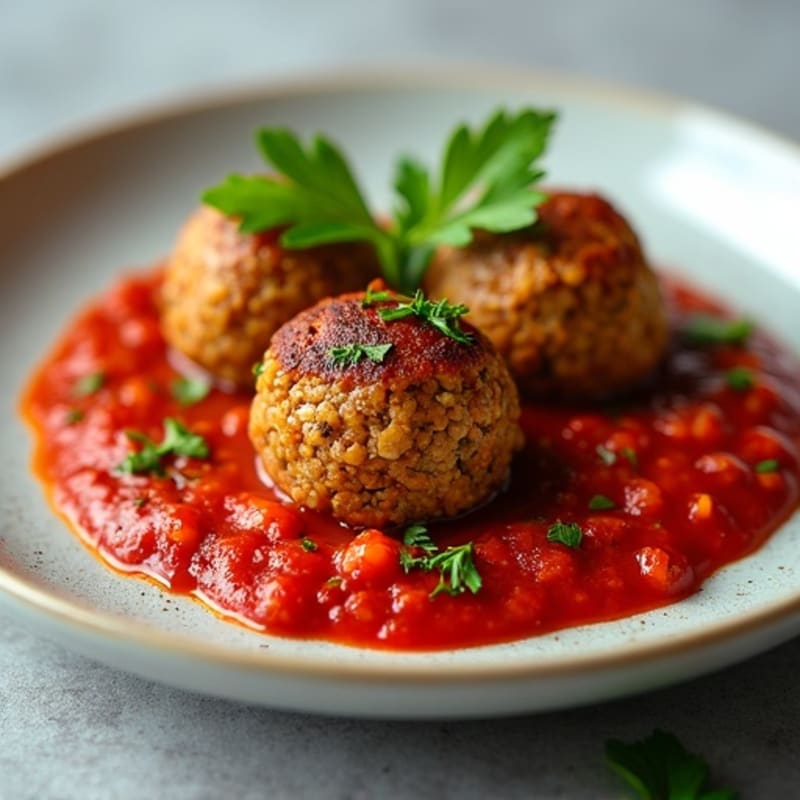 Hearty Baked Lentil Meatballs with Fresh Marinara