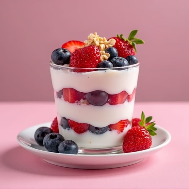 Greek Yogurt Protein Parfait with Mixed Berries