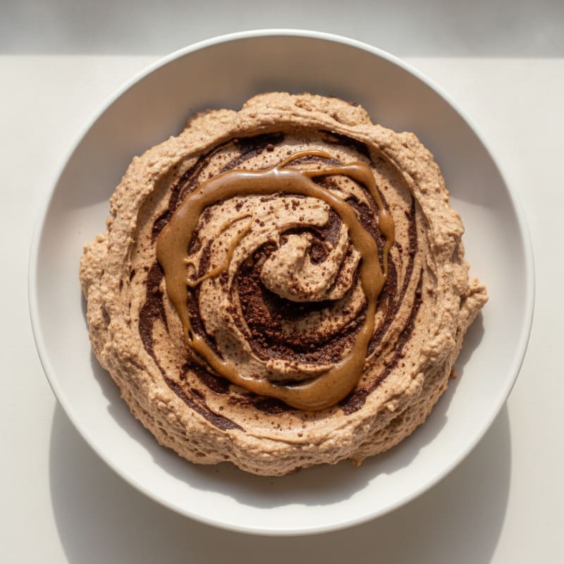 Chocolate Protein Mousse with Almond Butter Swirl