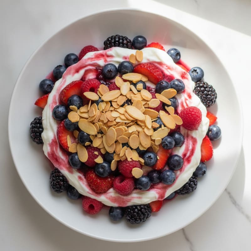 Greek Yogurt Protein Parfait with Mixed Berries