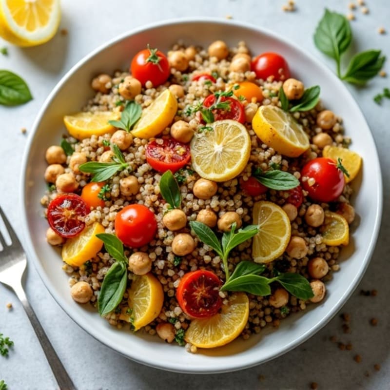 Lentil and Quinoa Power Salad with Roasted Vegetables