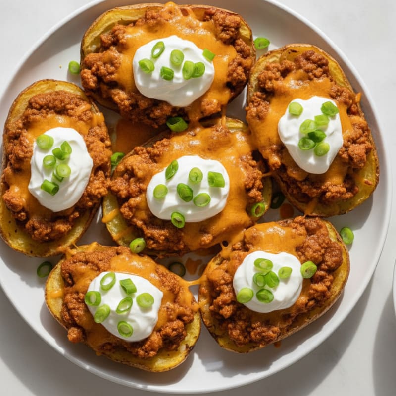 Chili Cheese Potato Skins