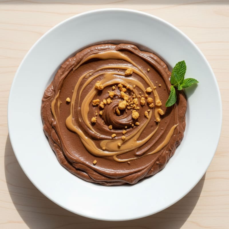 Silky Chocolate Protein Pudding with Peanut Butter Swirl