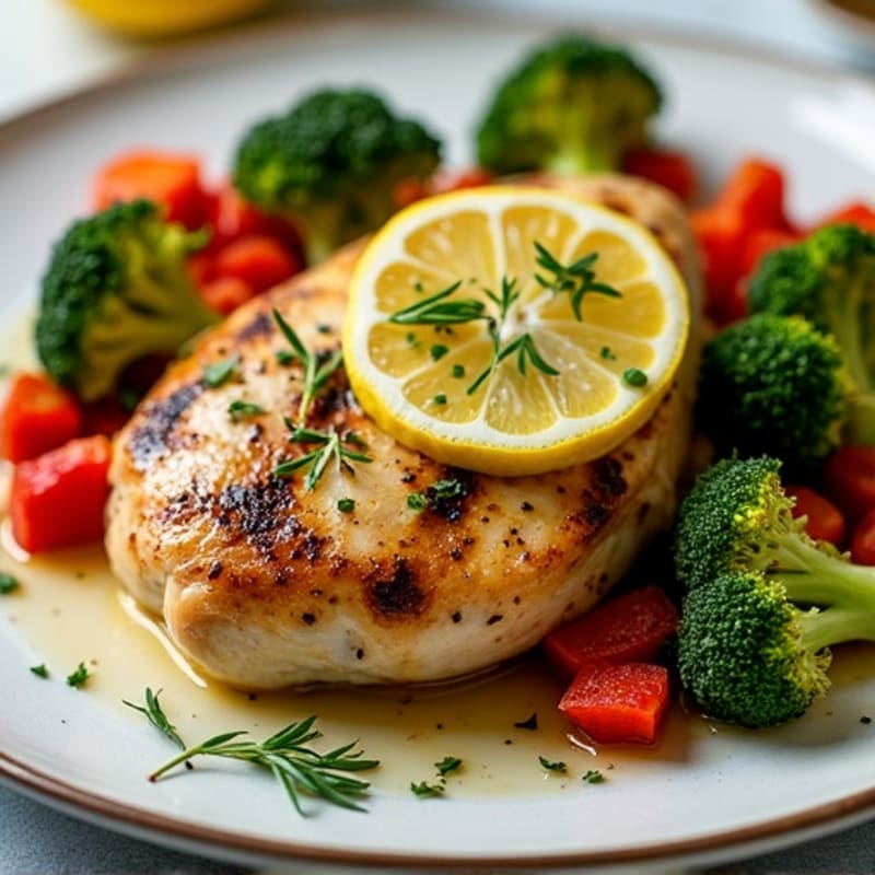 Sheet Pan Lemon Herb Chicken with Roasted Broccoli and Bell Peppers