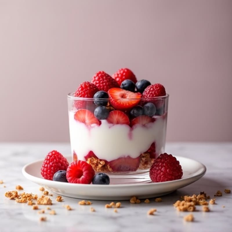 Greek Yogurt Protein Parfait with Mixed Berries