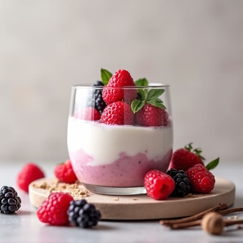 Silky Vanilla Protein Yogurt with Mixed Berries