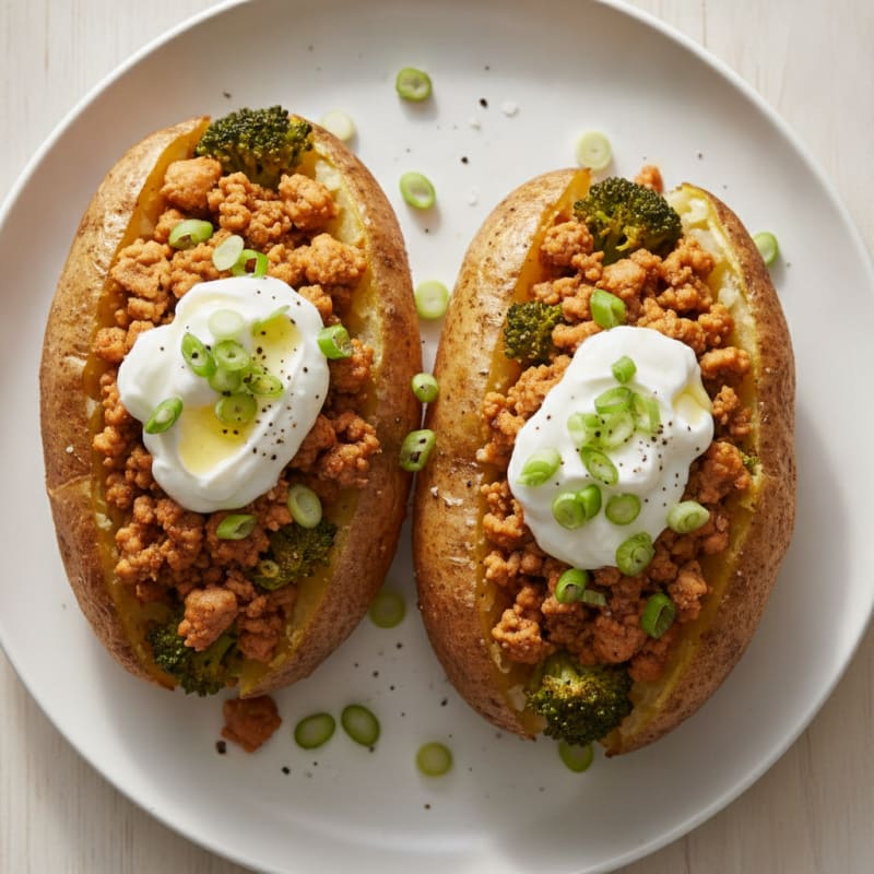Hearty Loaded Baked Potatoes with Savory Toppings