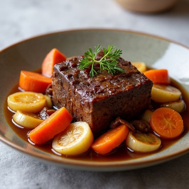 Red Wine Braised Short Ribs with Root Vegetables