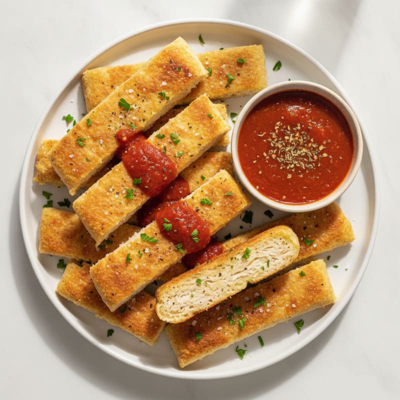 Garlic Parmesan Breadsticks with Marinara