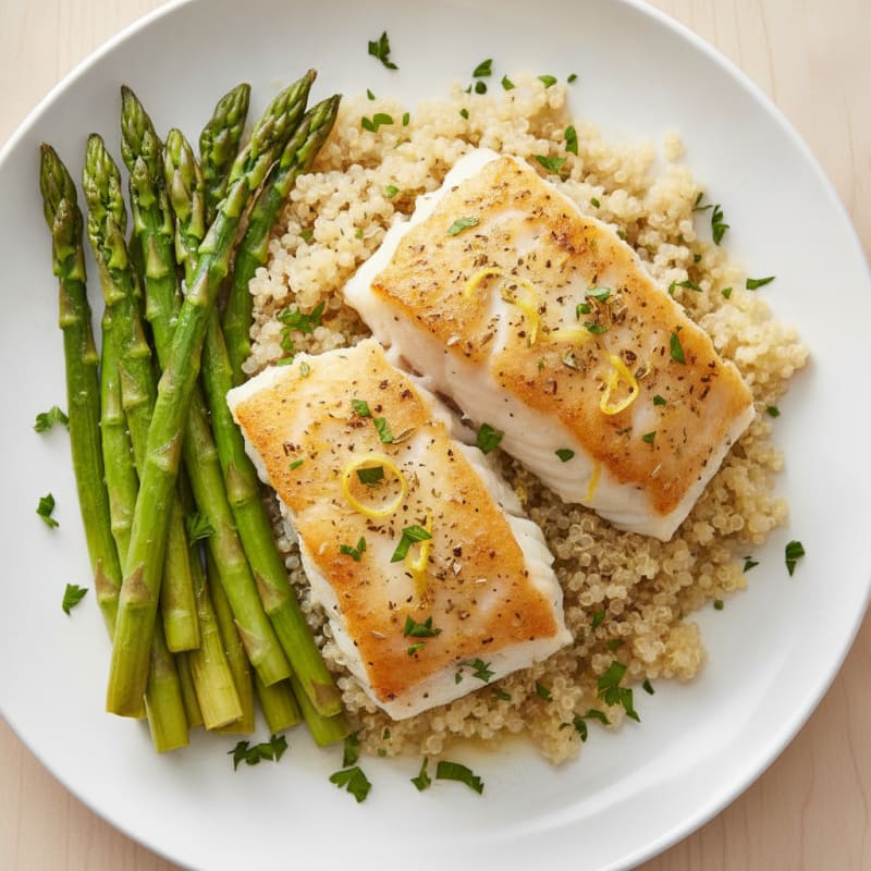Lemon-Herb Baked Cod with Asparagus