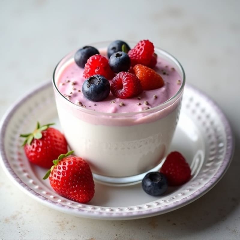 Greek Yogurt Protein Mousse with Mixed Berries