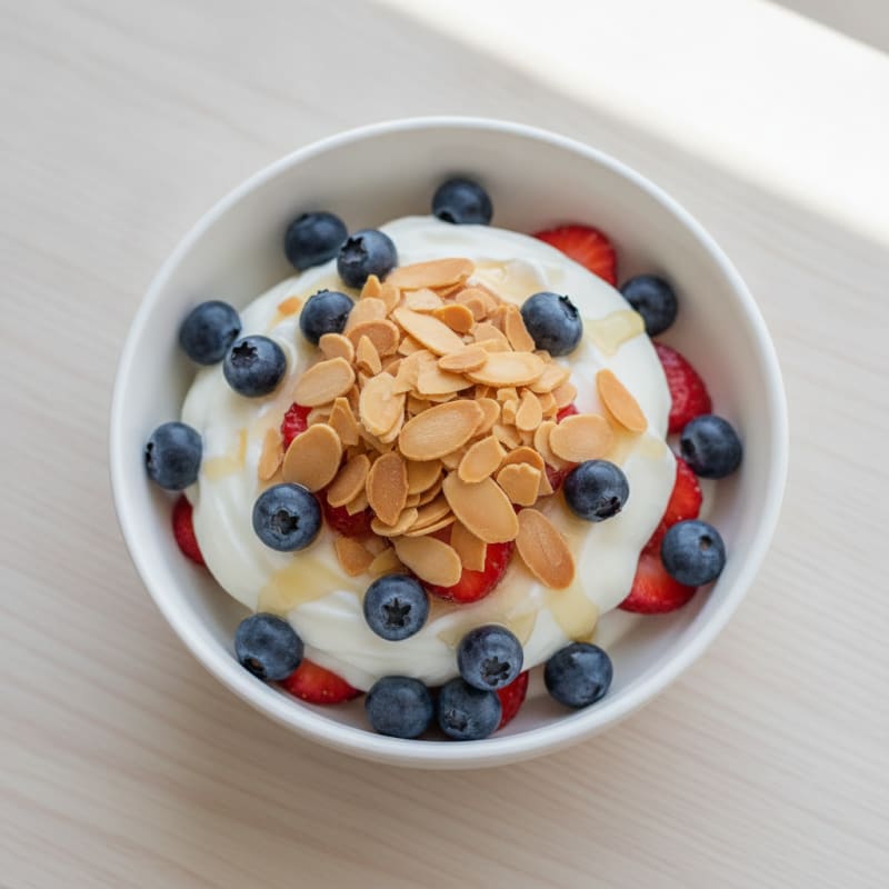 Creamy Greek Yogurt Parfait with Berries and Almonds