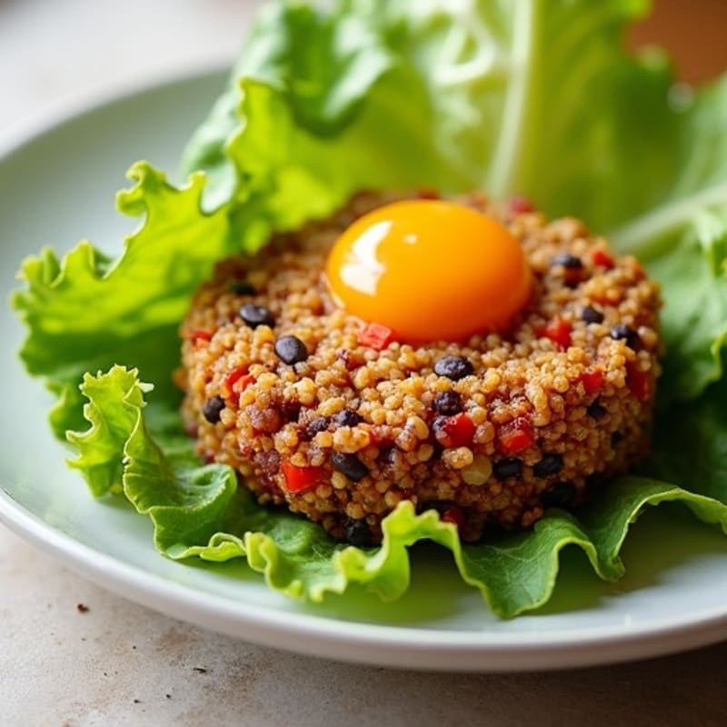 Crispy Black Bean Quinoa Burger Lettuce Wrap