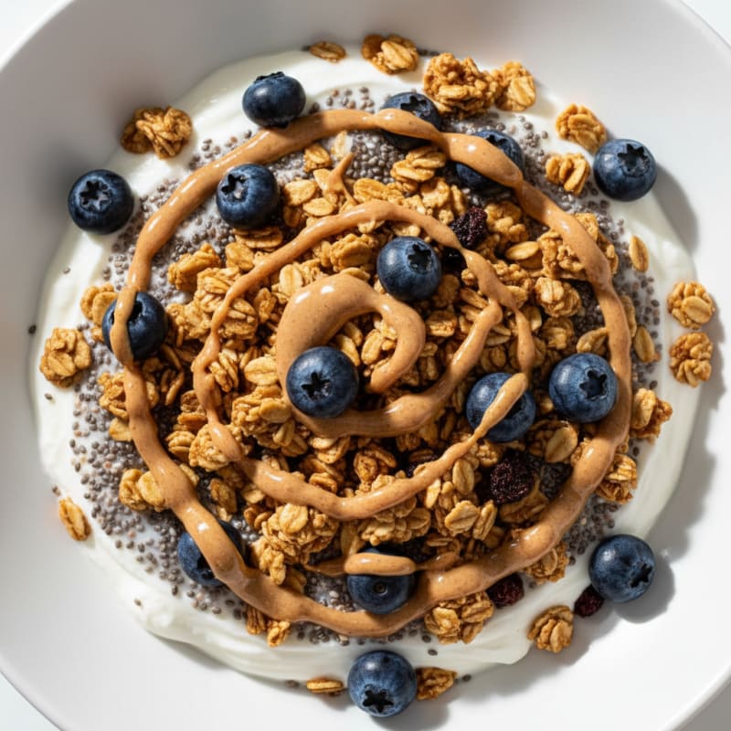 Creamy Greek Yogurt Parfait with Chia Seeds and Protein Granola
