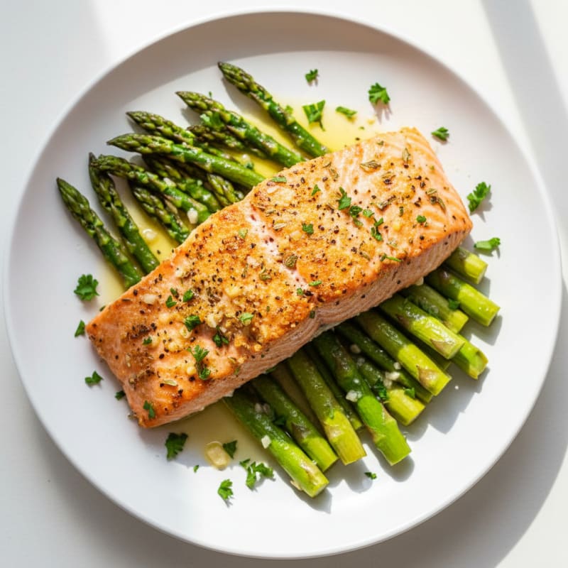 Lemon Herb Baked Salmon with Asparagus