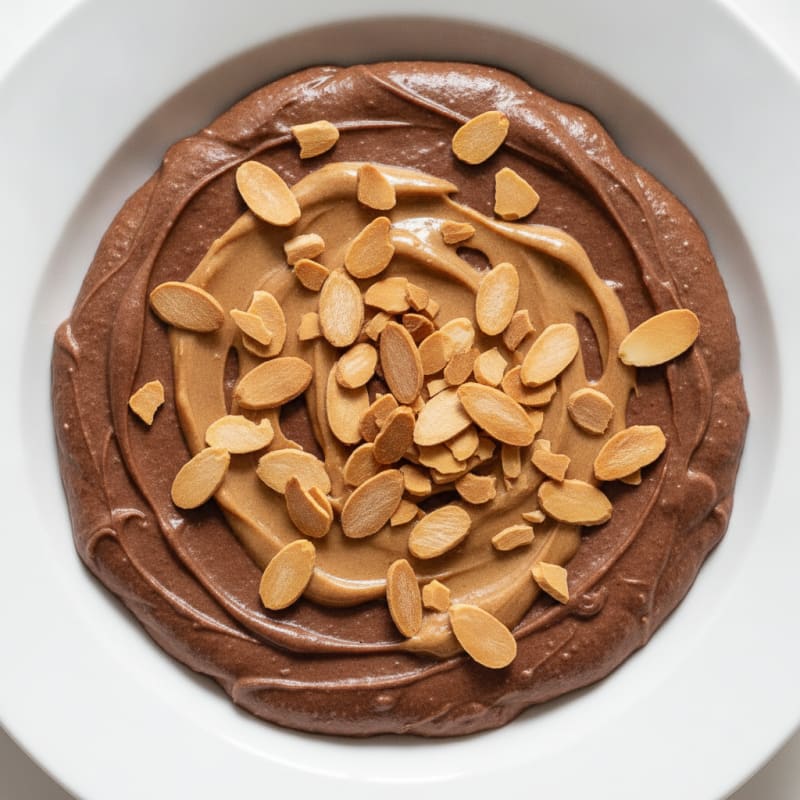 Silky Chocolate Protein Pudding with Sliced Almonds