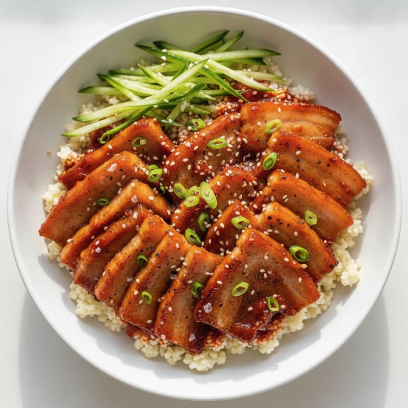 Spicy Gochujang Pork Belly Bowl