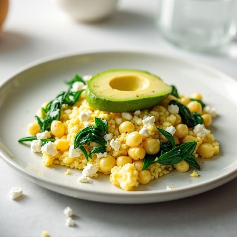 Egg White and Spinach Scramble with Cottage Cheese
